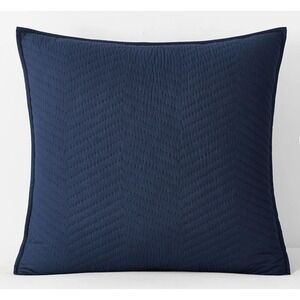 The Company Store Viole Cotton Euro Sham Navy Blue 100% Cotton New